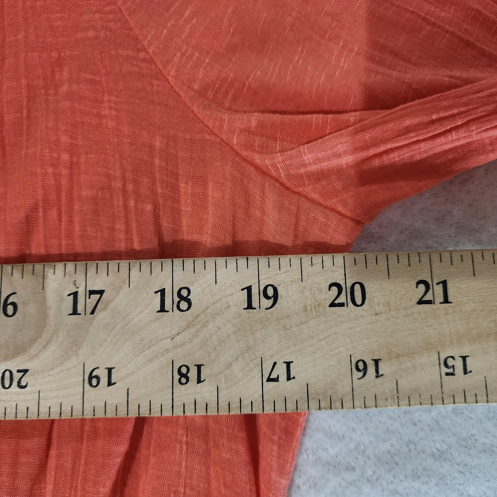 Faded Glory Blouse Womens Large Cosmo Coral Peasant 3/4 Sleeve Scoop Neck Boho