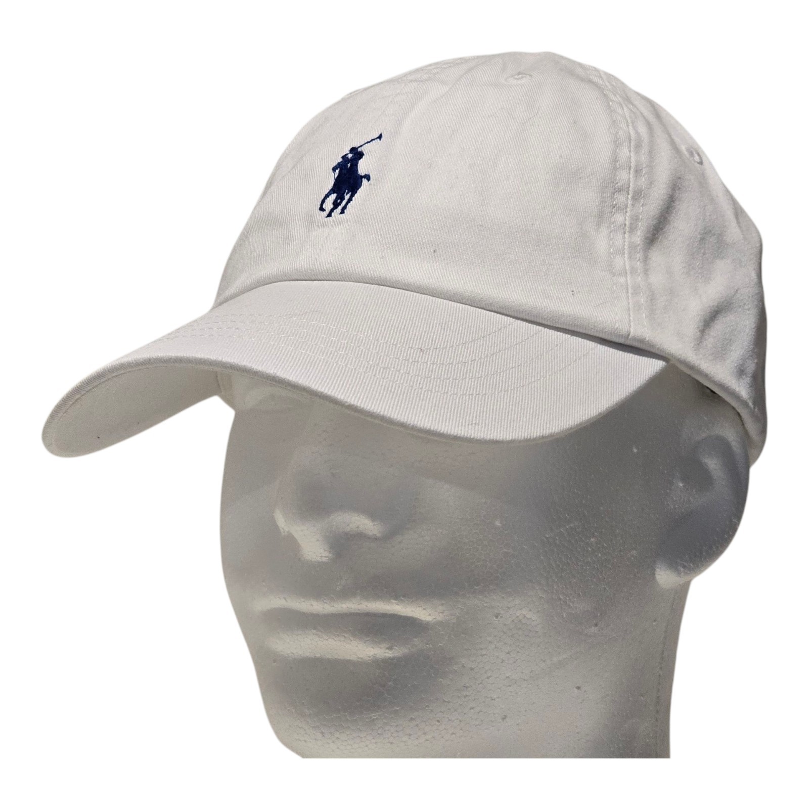 Polo Ralph Lauren Men’s One Size Cotton Chino Adjustable Ball Cap White Blue
