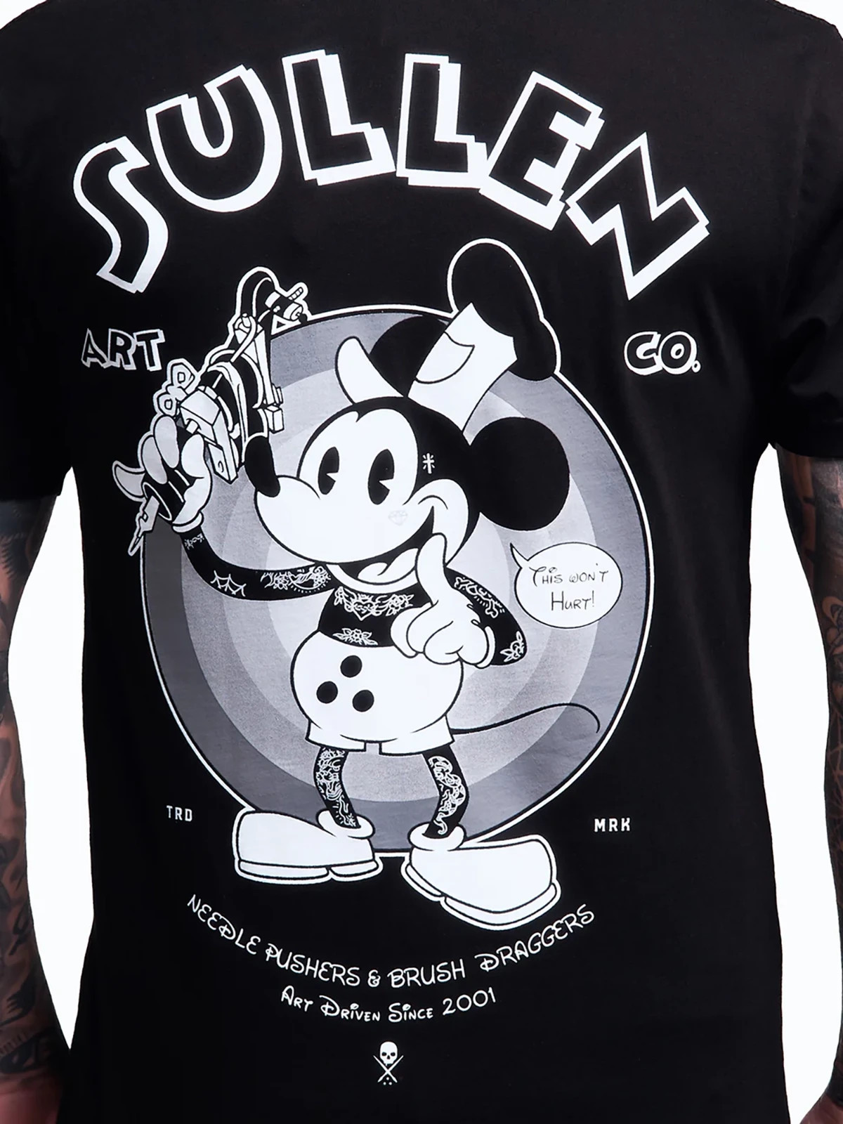 Sullen Men’s Steamboat Sullie Short Sleeve Premium T-shirt Tattoo Cartoon Mouse