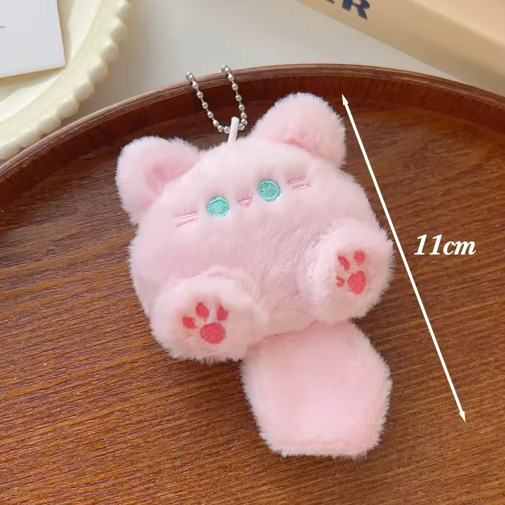 1-4pcs Cute Plush Small Cat Doll Keychain for Couple Soft Cotton Stuffed Animal