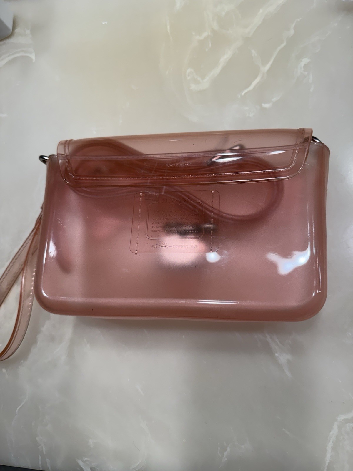 Coach Pink Jelly Crossbody Wristlet, Detachable Strap, Push Lock, Silver