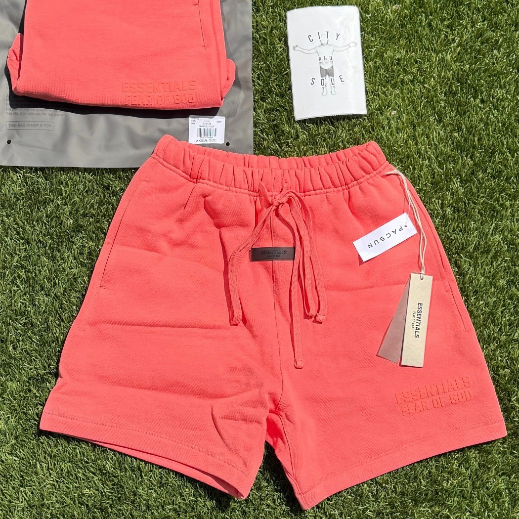 Fear Of God Essentials Shorts – AUTHENTIC – Coral – XXS-XXL