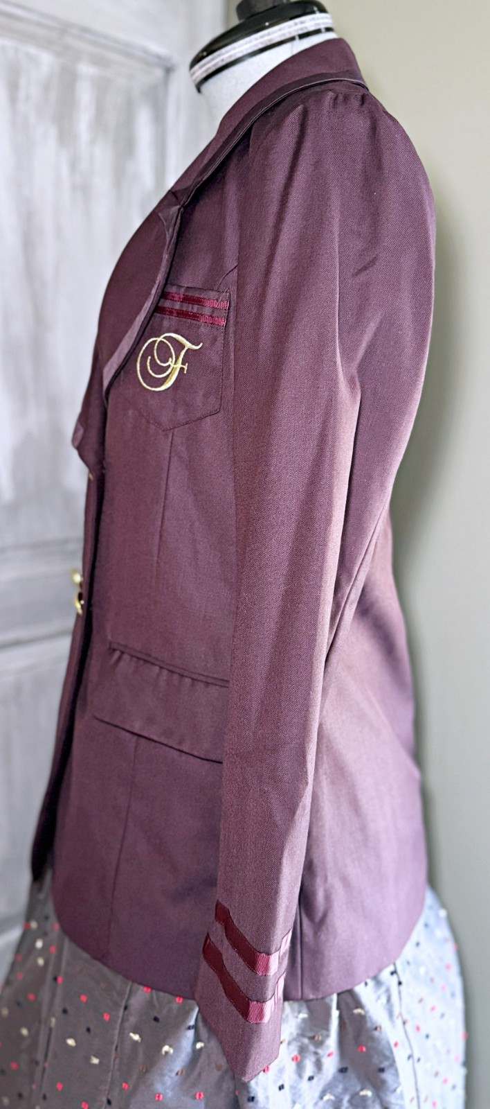 F i.n.t an another angelus Uniform Style Blazer Jacket Satin Piping J Fashion