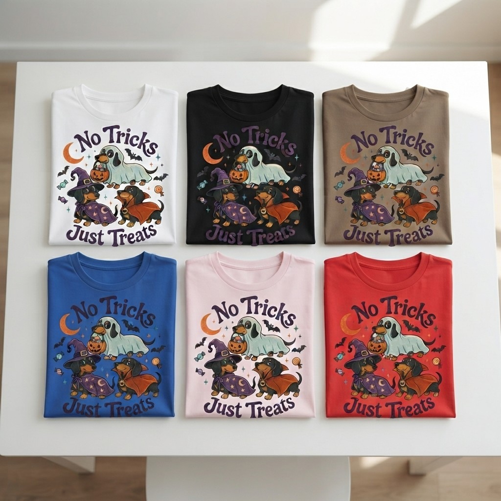 No Tricks Just Treats Dachshund Halloween Shirt, Cute Wiener Dog Costume Tee
