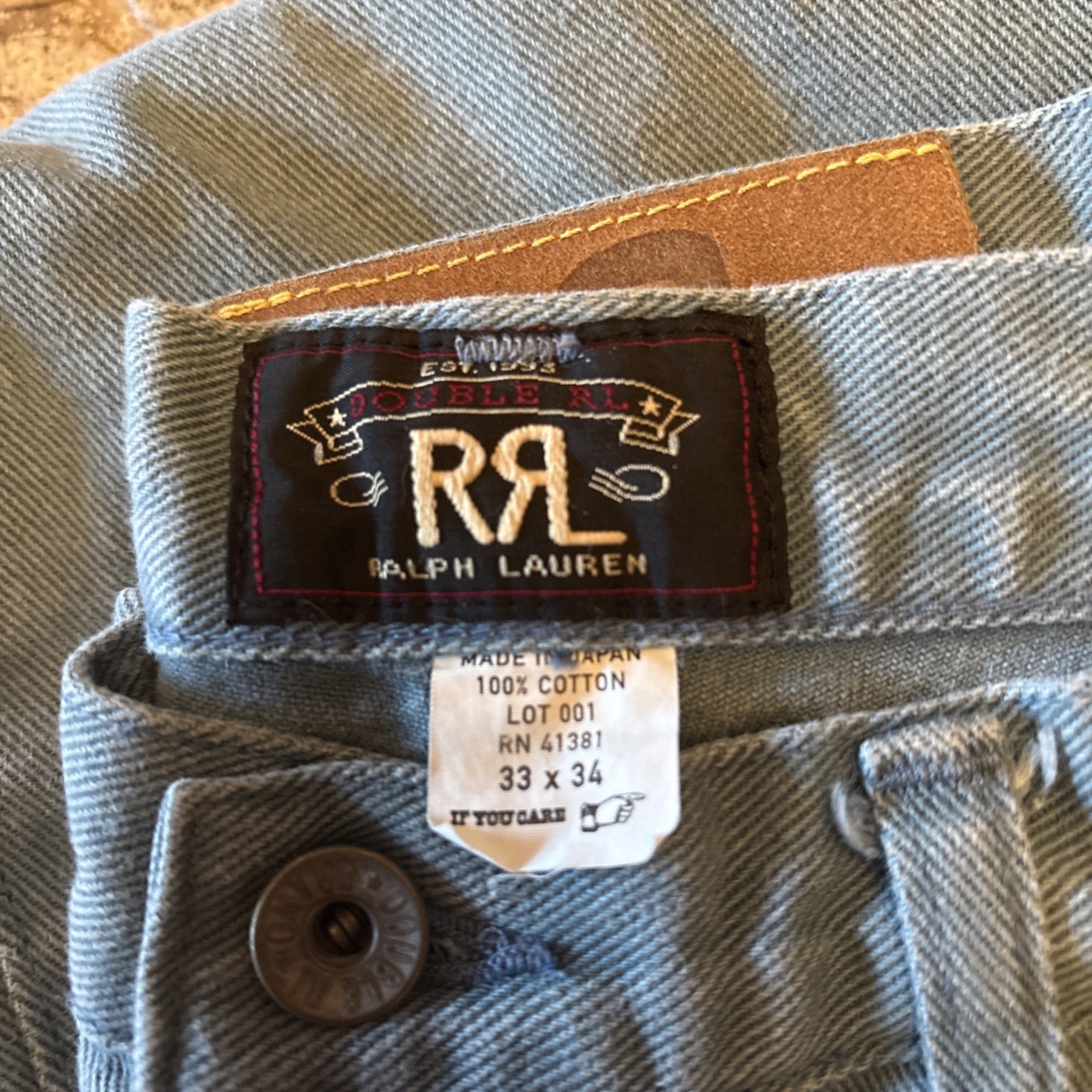 Double RL Ralph Lauren Jeans Made In Japan in Blue Color Denim 33 X 34