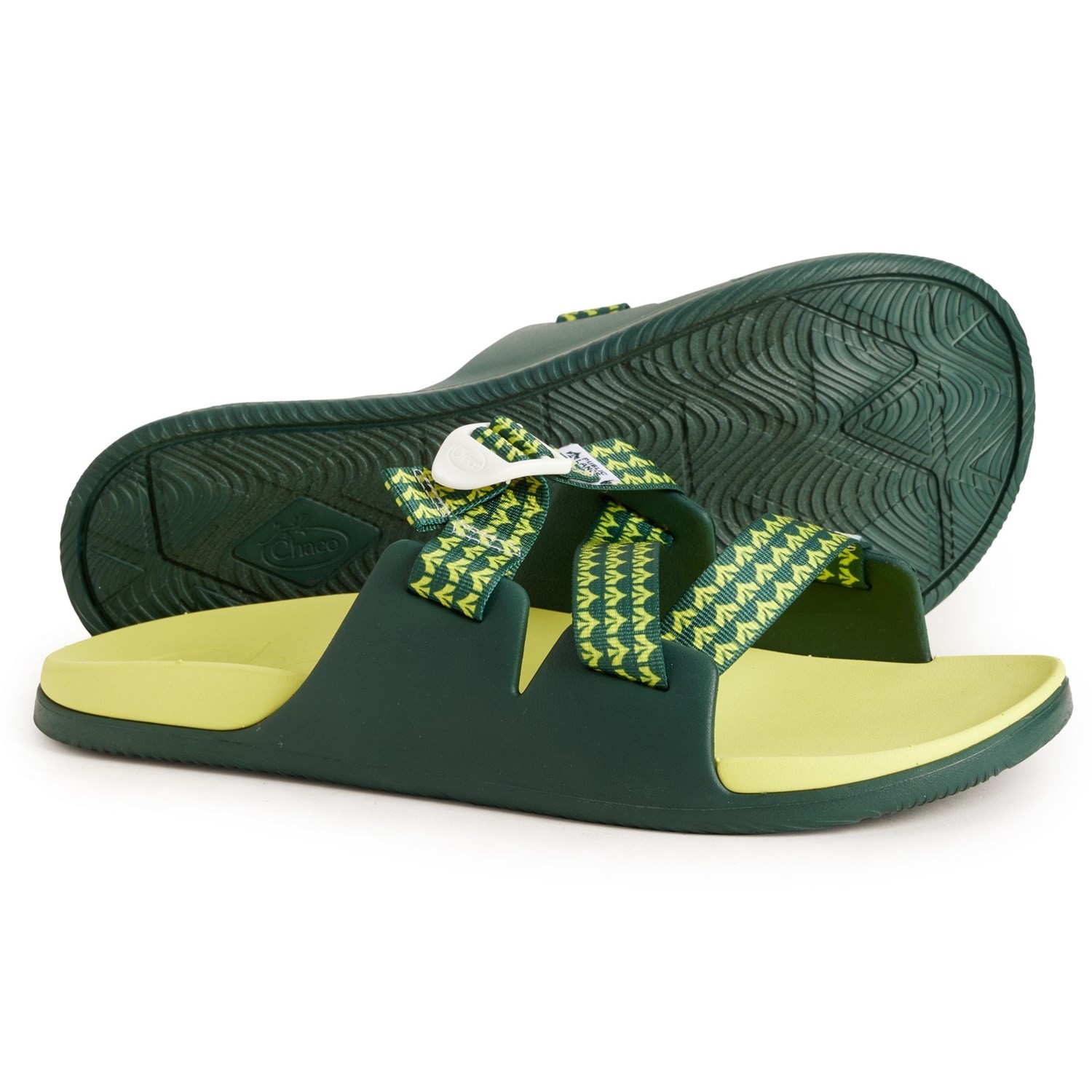 NIB Chaco Chillos Men’s Slide Sandals, Public Lands Evergreen Size 15 48