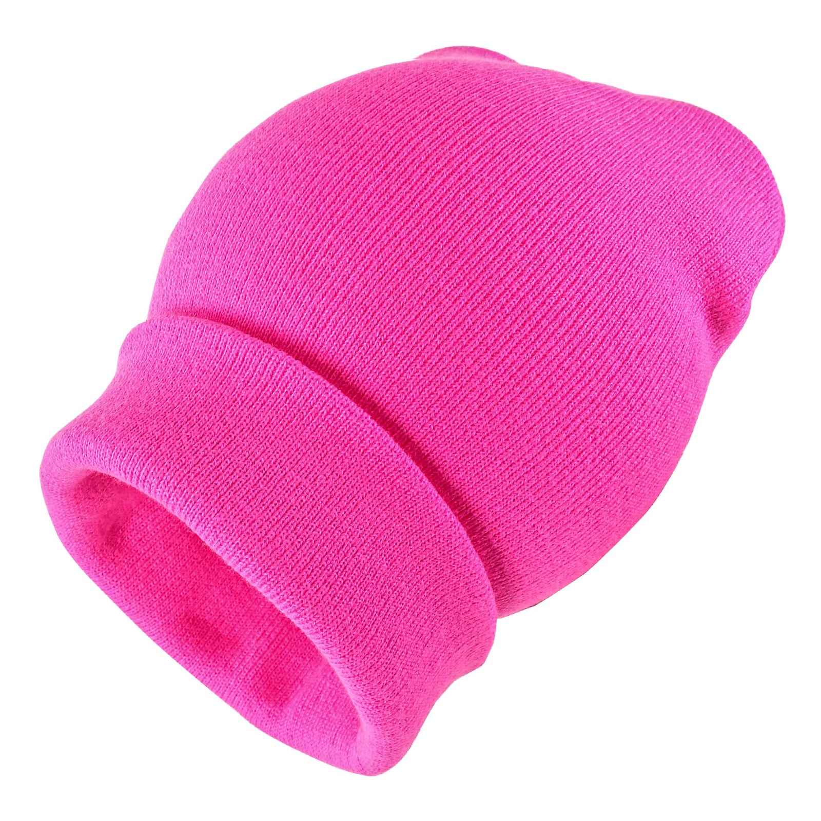 Gelante Unisex Beanie Cap Knitted Warm Solid One Size, 12 Pack: Hot Pink
