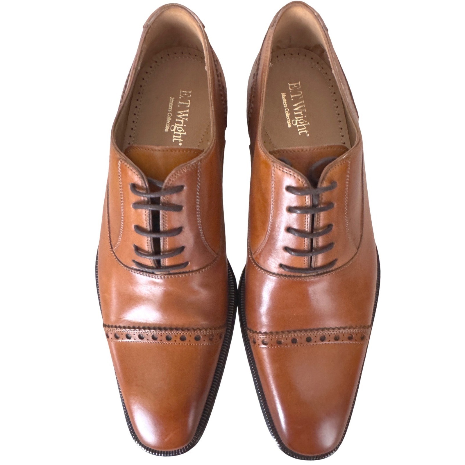 E.T. Wright Masters Collection Benito Cap Toe Oxford Camel Tan 7.5D New In Box