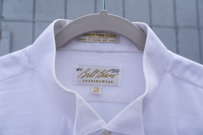 Bill Blass Eveningwear 17.5 34/35 White Tuxedo Shirt Pima Cotton French Cuffs