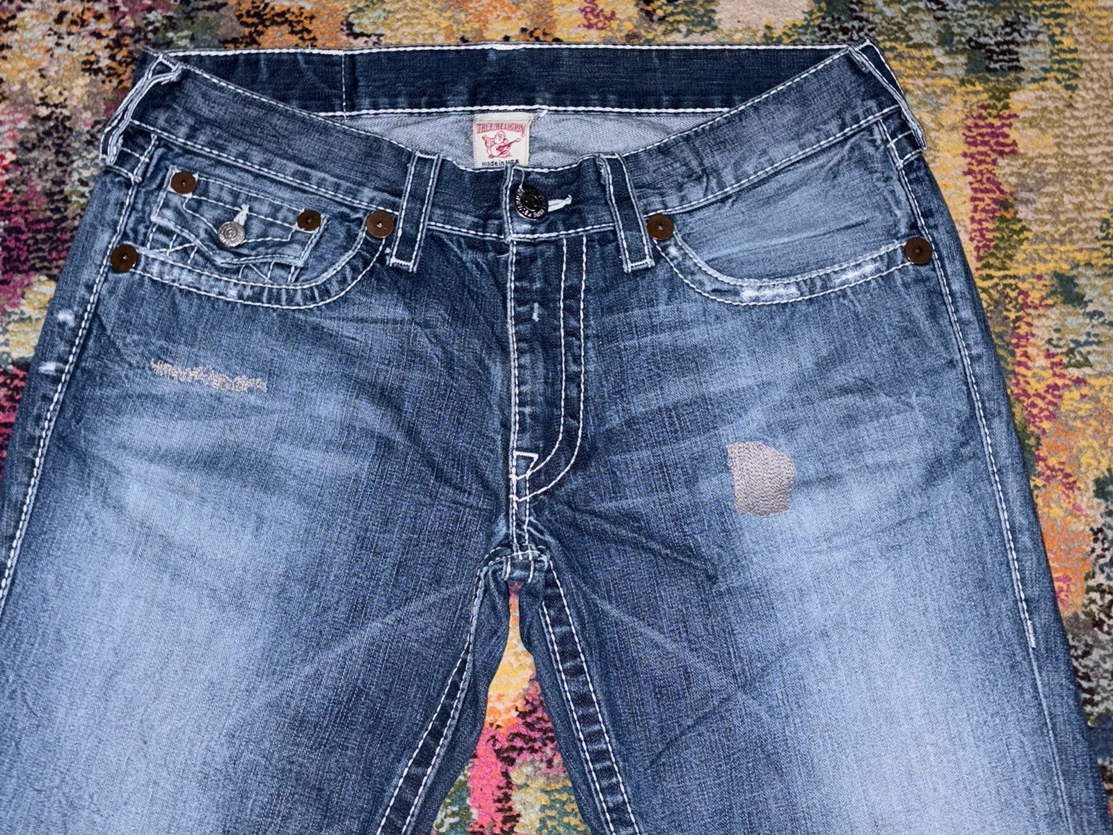 Vtg True Religion Section Billy Big T Row 36 Seat 34 Men’s Denim Jeans