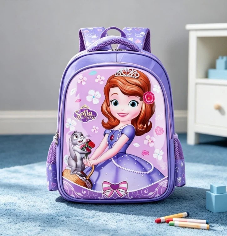 Cute Princess Sofia Backpack Kids Girls Cartoon School Bookbag Gift for Children