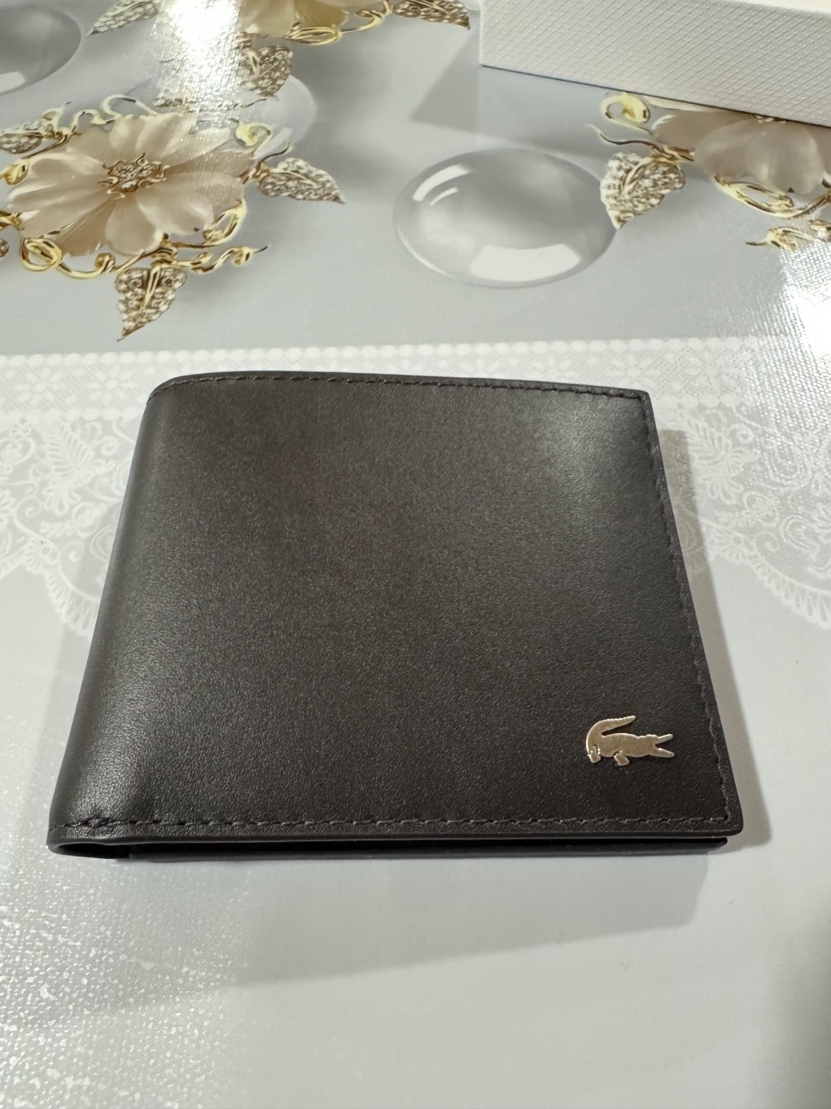 Men’s Black Genuine Leather Wallet Bifold Card Holder