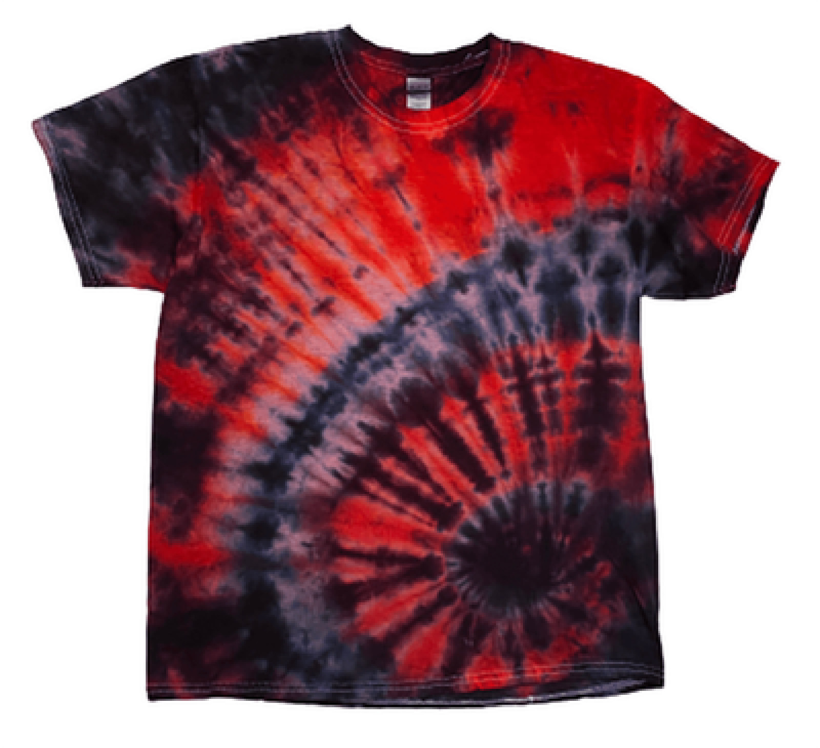Hand-Dyed Fan-Fold Tee – Crimson Red & Black