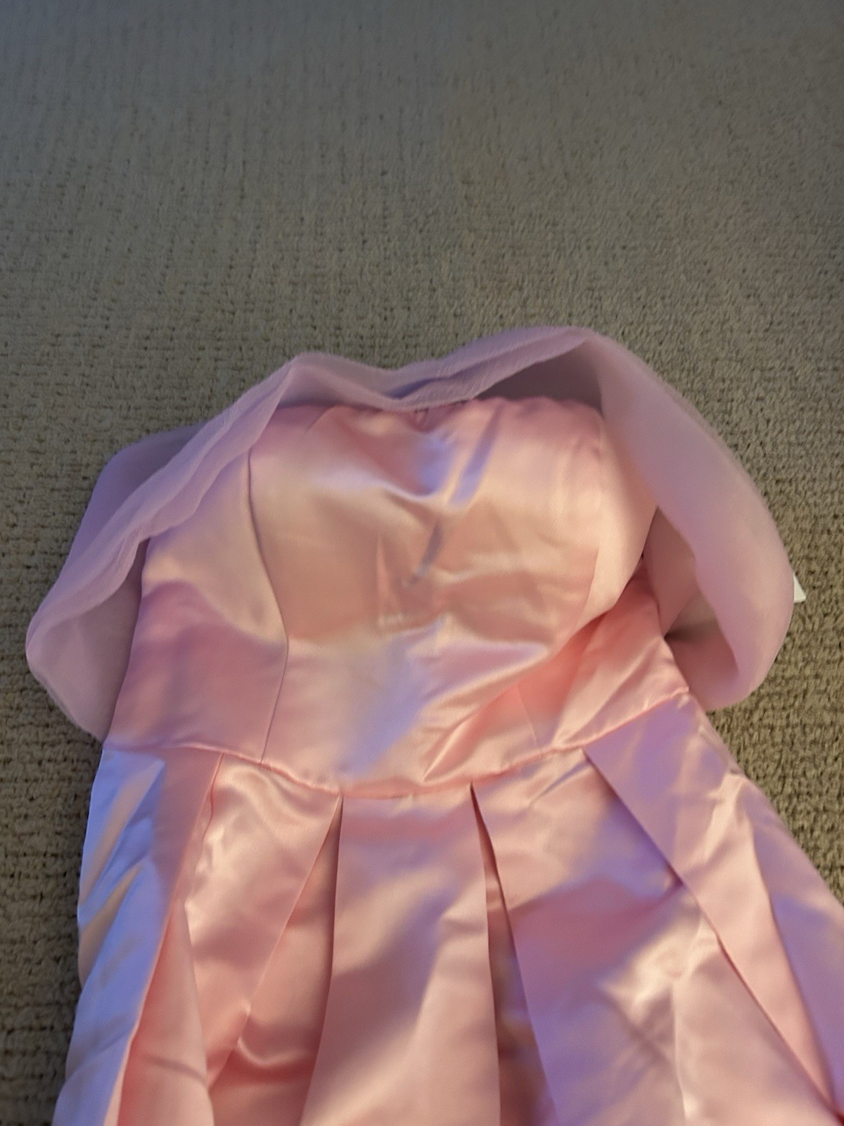Pink Satin Strapless Sweetheart Neck A-Line Long Dress Regular Women’s S