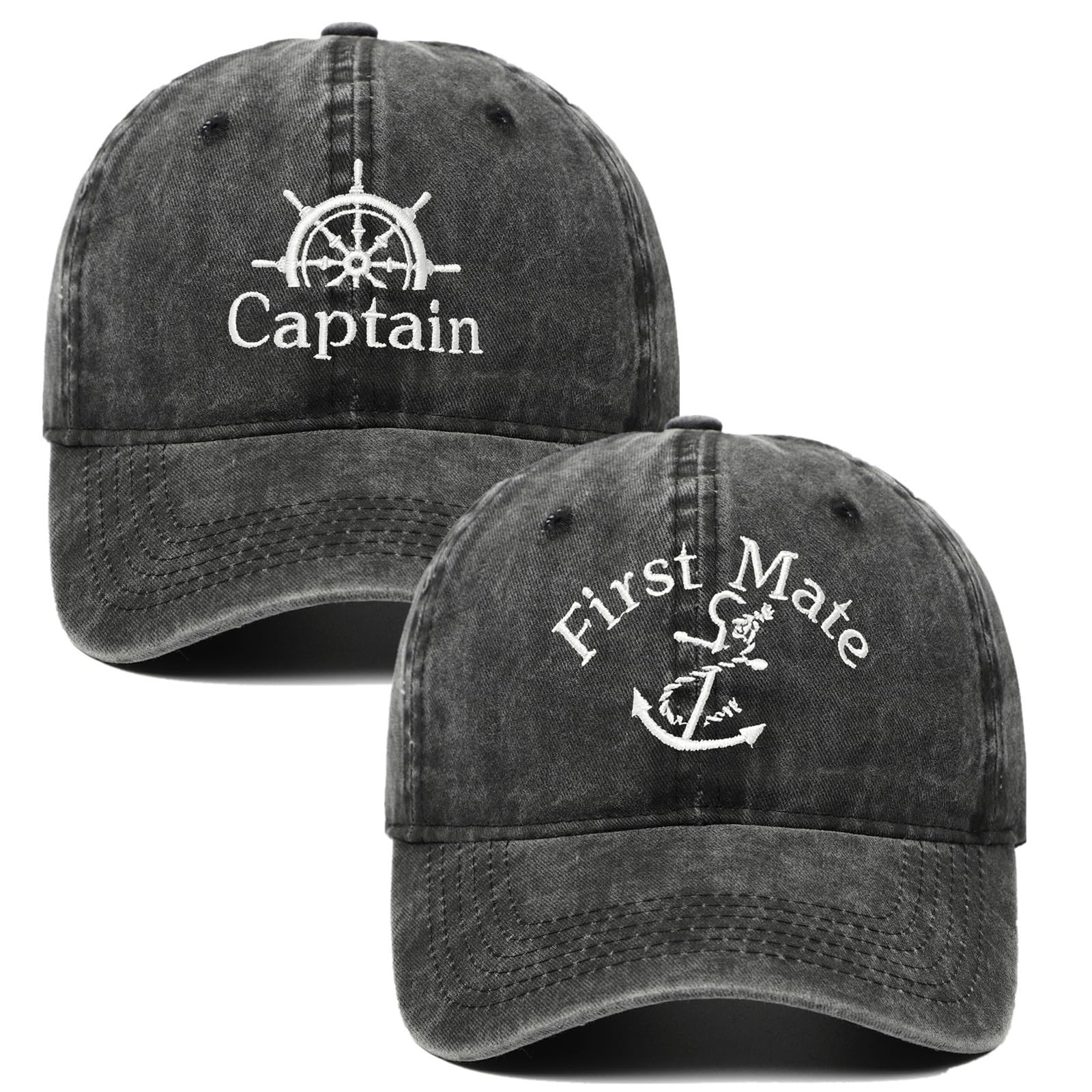 Captain Hat & First Mate ，Boat Captains Hat Embroidered Matching Caps 