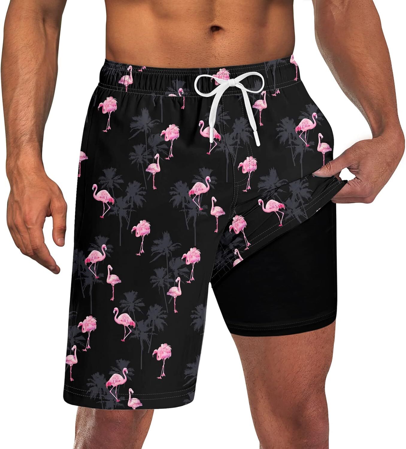 Mens Swim Trunks Quick Dry Compression Liner Pockets 9” Inseam M-3XL UPF 50+