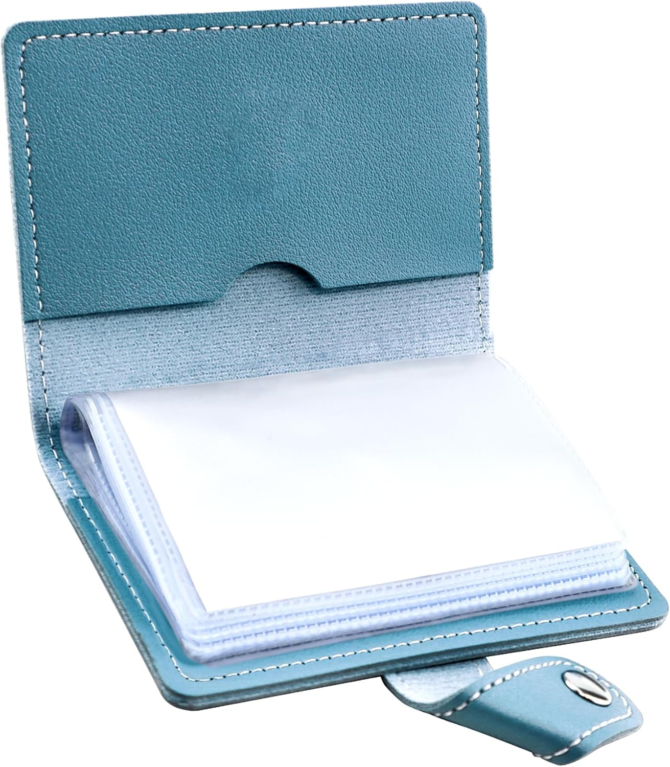 Leather Business Card Holder, 26 Card Slots, RFID Blocking Secure Professional C