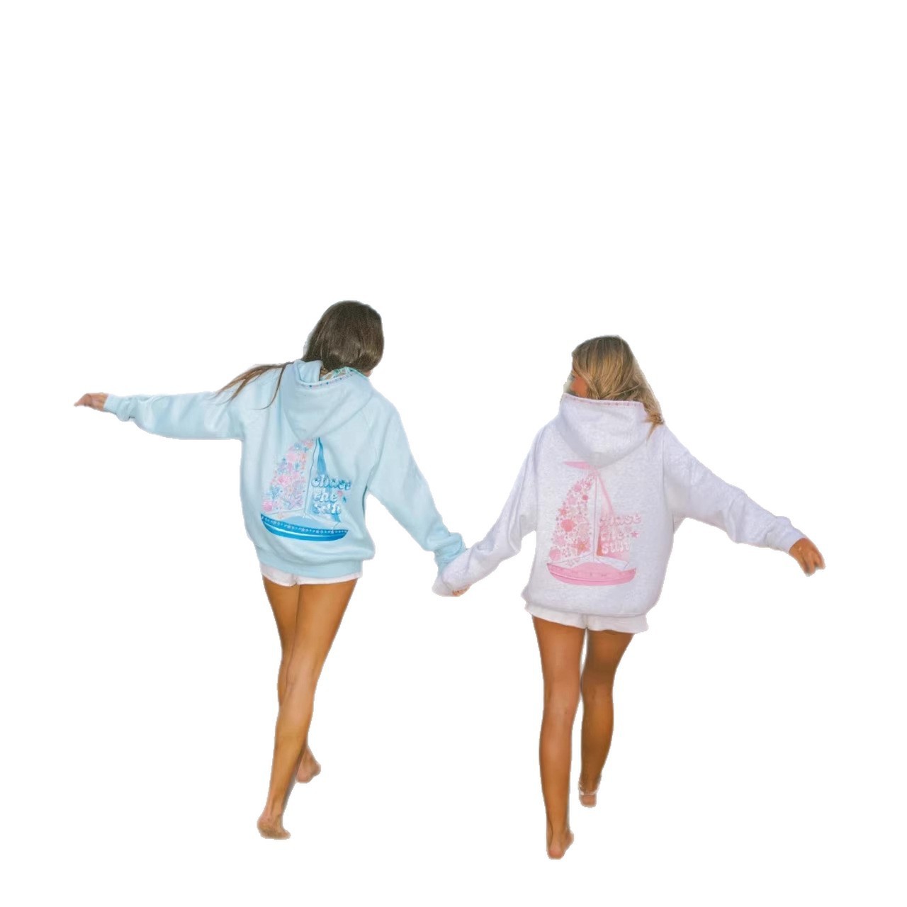 New Palm Puff Graphic Letter Print Hoodie Women Long Sleeve XS-XXL