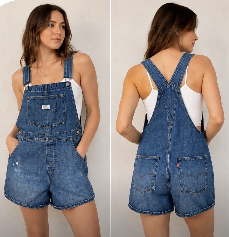 Vintage Levi Strauss & Co. Denim Shortalls | Two Horse Brand | Distressed Denim