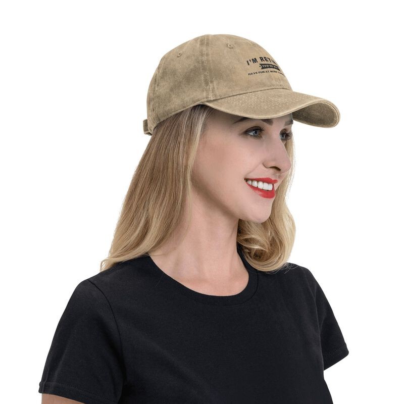 I’M RETIRED Funny Graphic Baseball Cap Unisex Washed Adjustable Sun Hat Casual