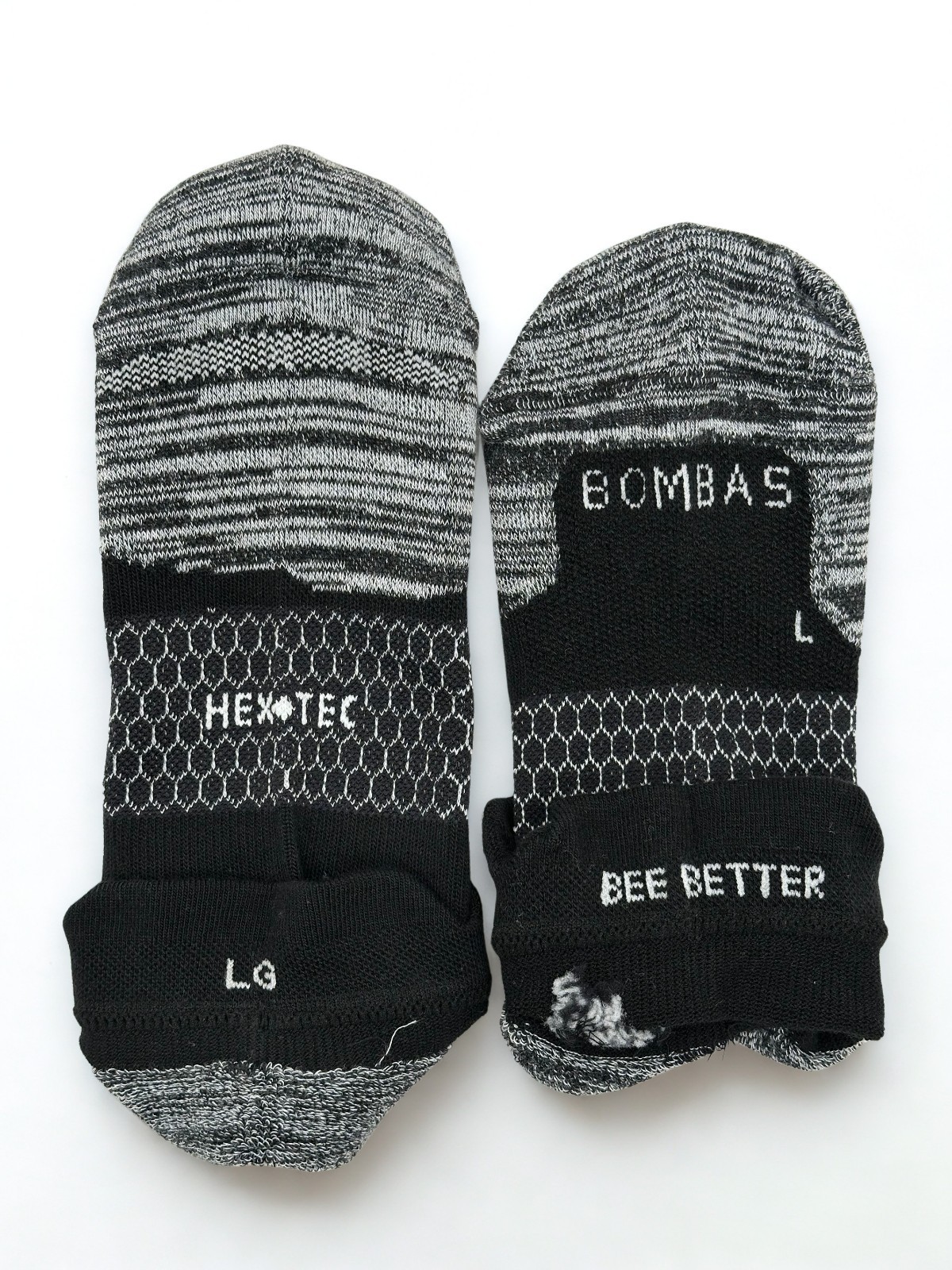 Bombas Hextec 8 Pairs Women’s Ankle Socks athletic Honeycomb Size Large Black