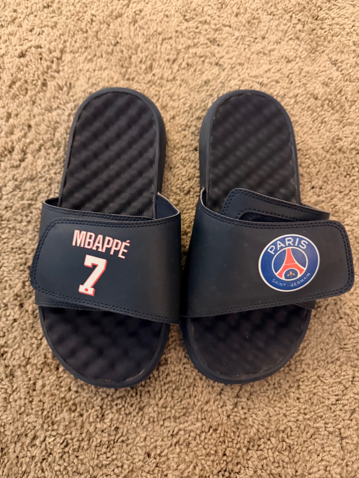 Mbappé PSG slides, fun/niche item, Navy, GUC size 6