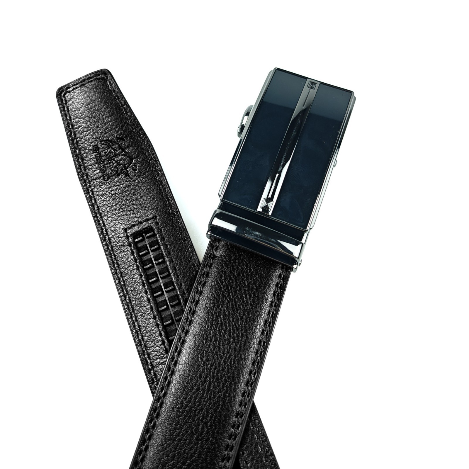 Genuine Real Leather Mens Ratchet Belt Belts For Men Adjustable Automatic Buckle