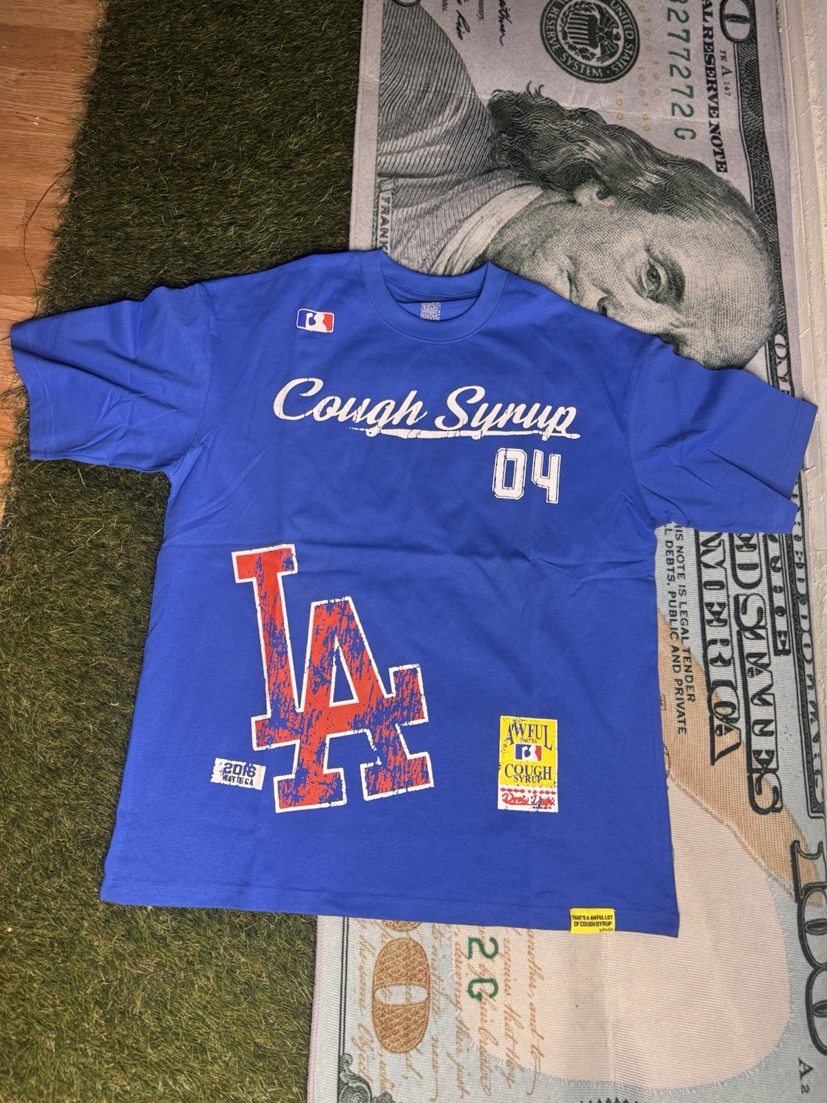 Cough Syrup Los Angeles Dodgers MLB Baseball Blue T-Shirt Graphic