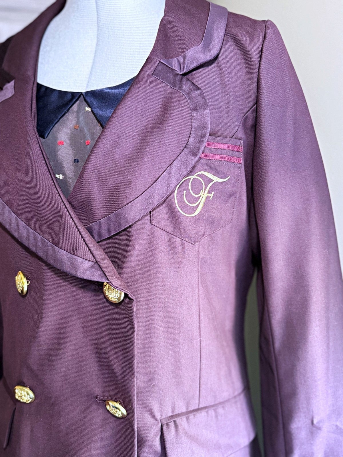 F i.n.t an another angelus Uniform Style Blazer Jacket Satin Piping J Fashion