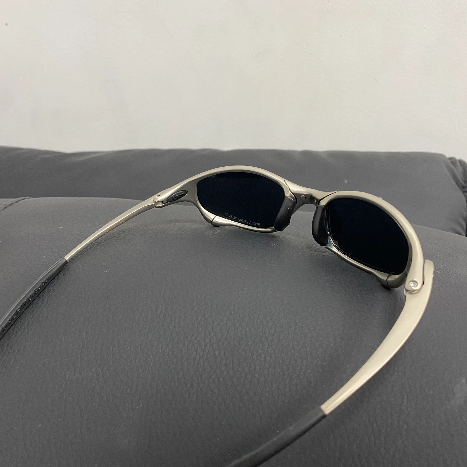 Oakley Juliet 1.0 X-Metal Polarized Sunglasses Silver Frames Ruby Vintage Y2K