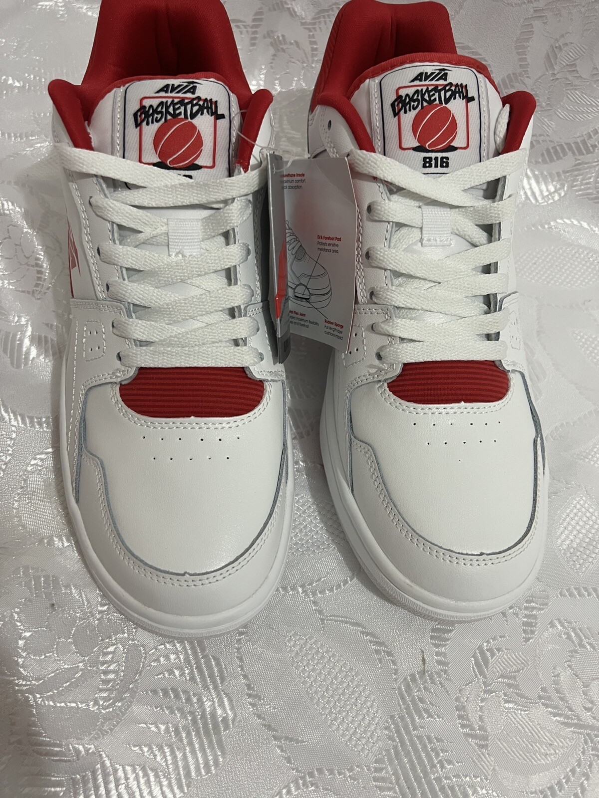 AVIA BASKETBALL WHITE RED 816 RETRO LOW TOP OLD SCHOOL 880 LEGACY