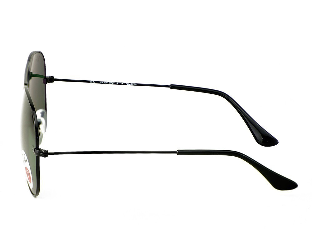 Ray-Ban Sunglasses Aviator Classic Black Frame Polarized Green Lens 58mm RB3025