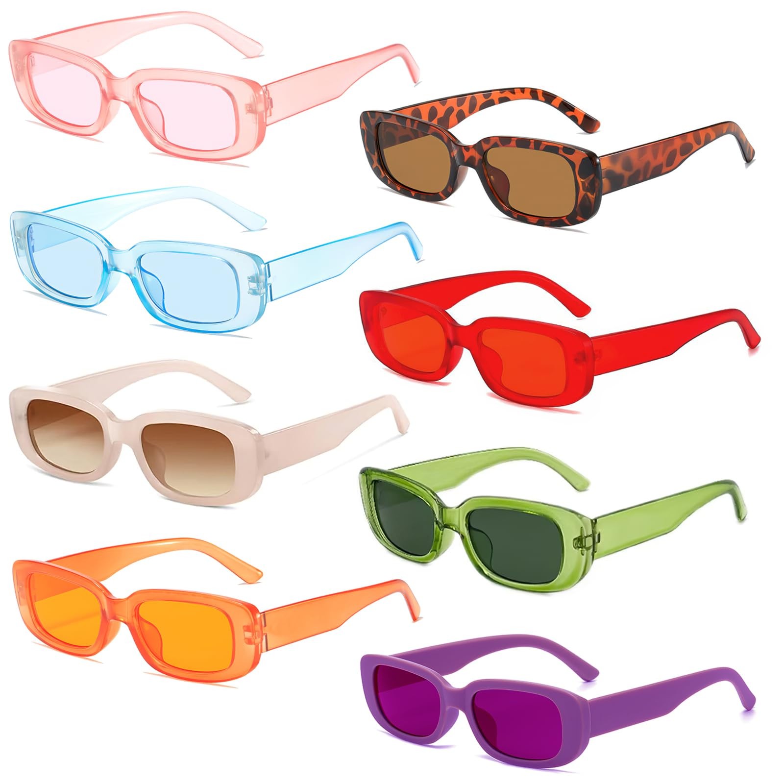 LIULIUBTY Exquisite Collection of 8 Unique Colored Retro Rectangle 8 Colors