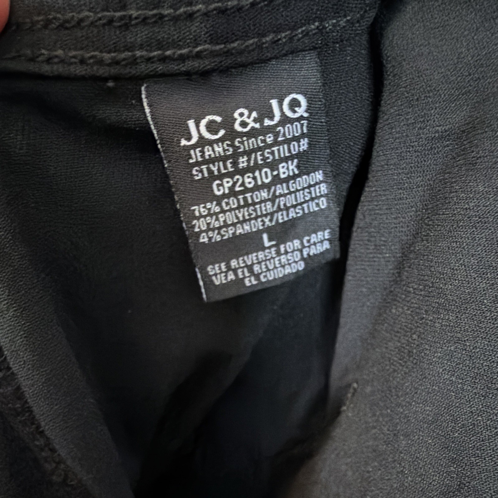 JC & JQ Women’s Flare Pants Solid Black Flat Front Stretch Zip Pockets