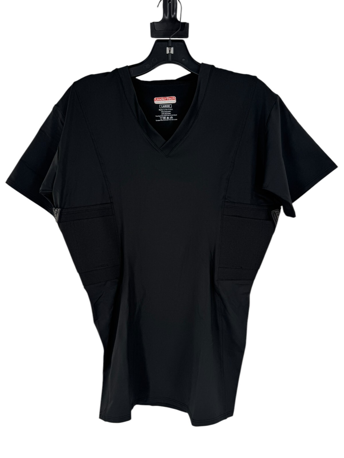 UnderTech UnderCover Men’s Black Undercover Concealment V-Neck Shirt Size Large