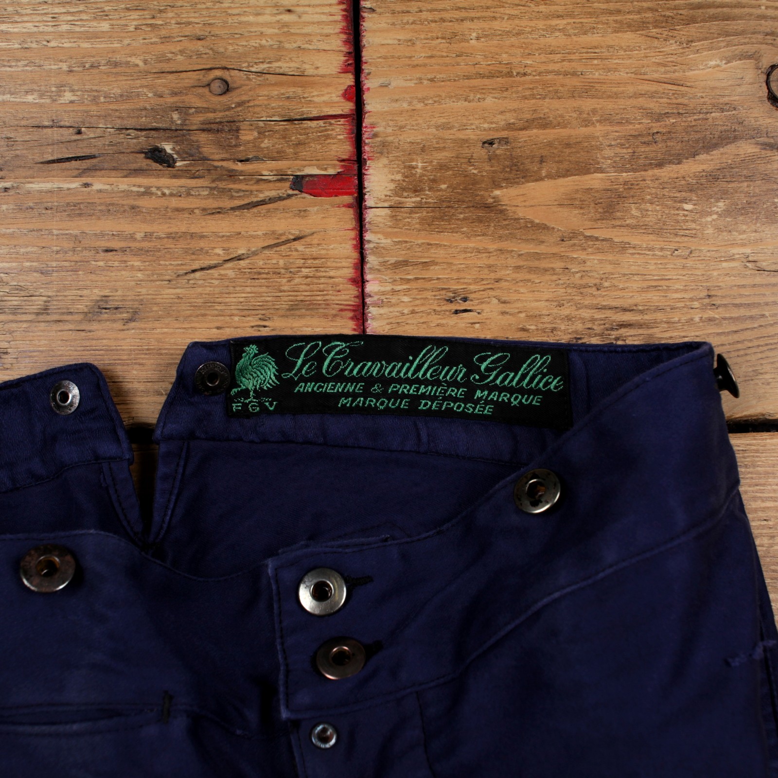 Vintage French Workwear Trousers Pants 32×28 Mens 50s Moleskin Blue Chore