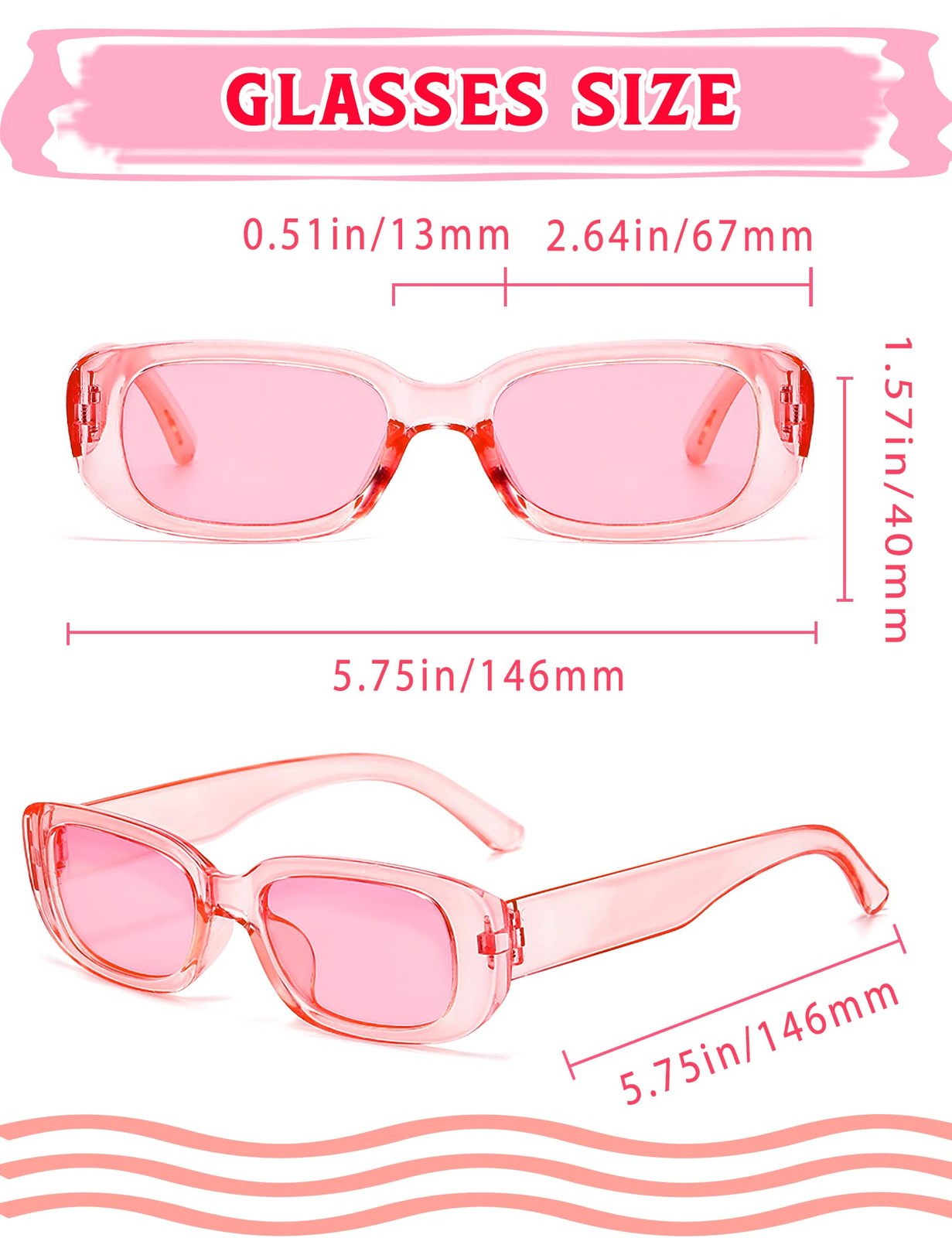 LIULIUBTY Exquisite Collection of 8 Unique Colored Retro Rectangle 8 Colors