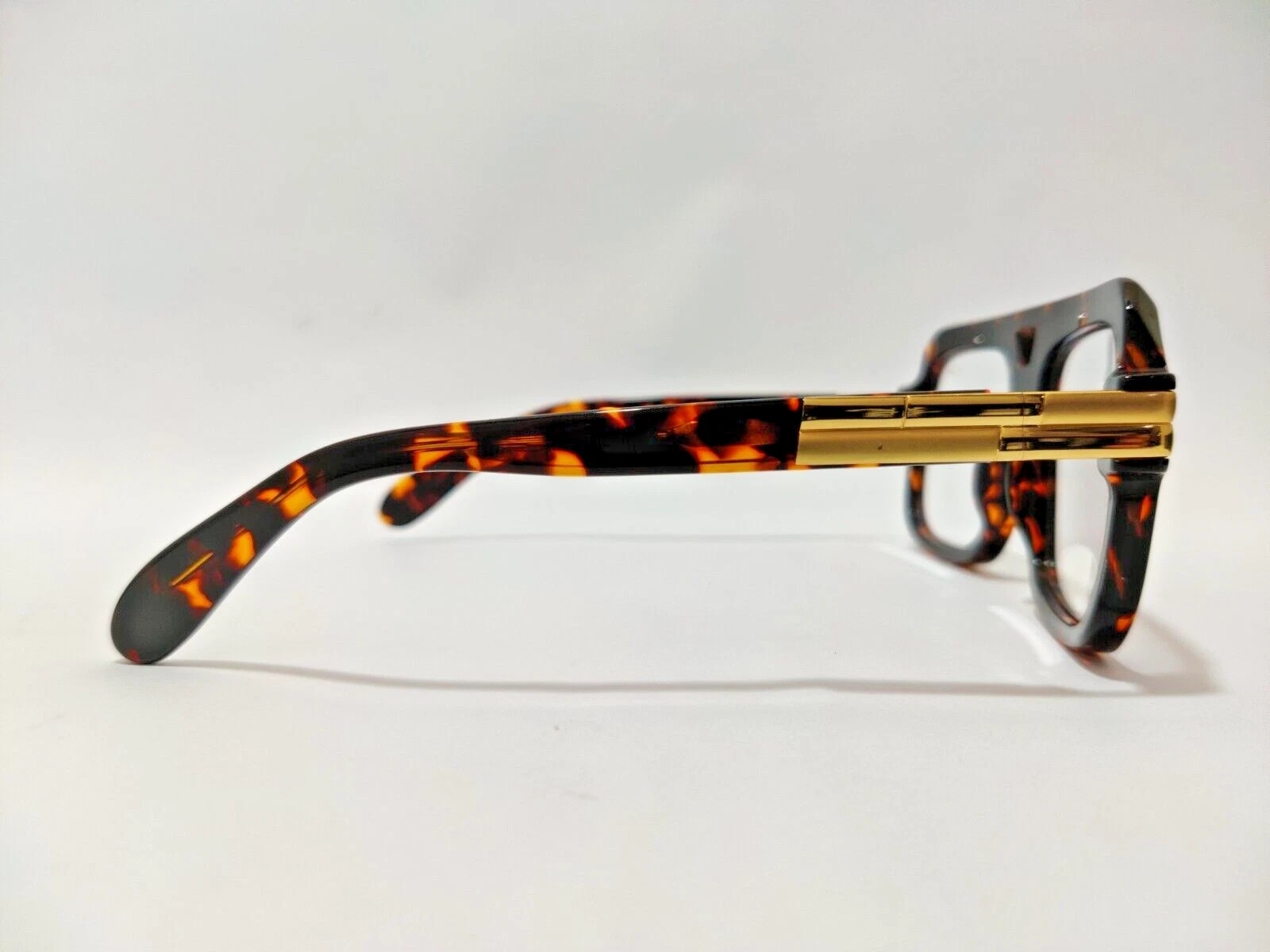 Cazal Sunglasses Tortoise & Gold Frame Clear Lens Men’s Women’s Eyewear