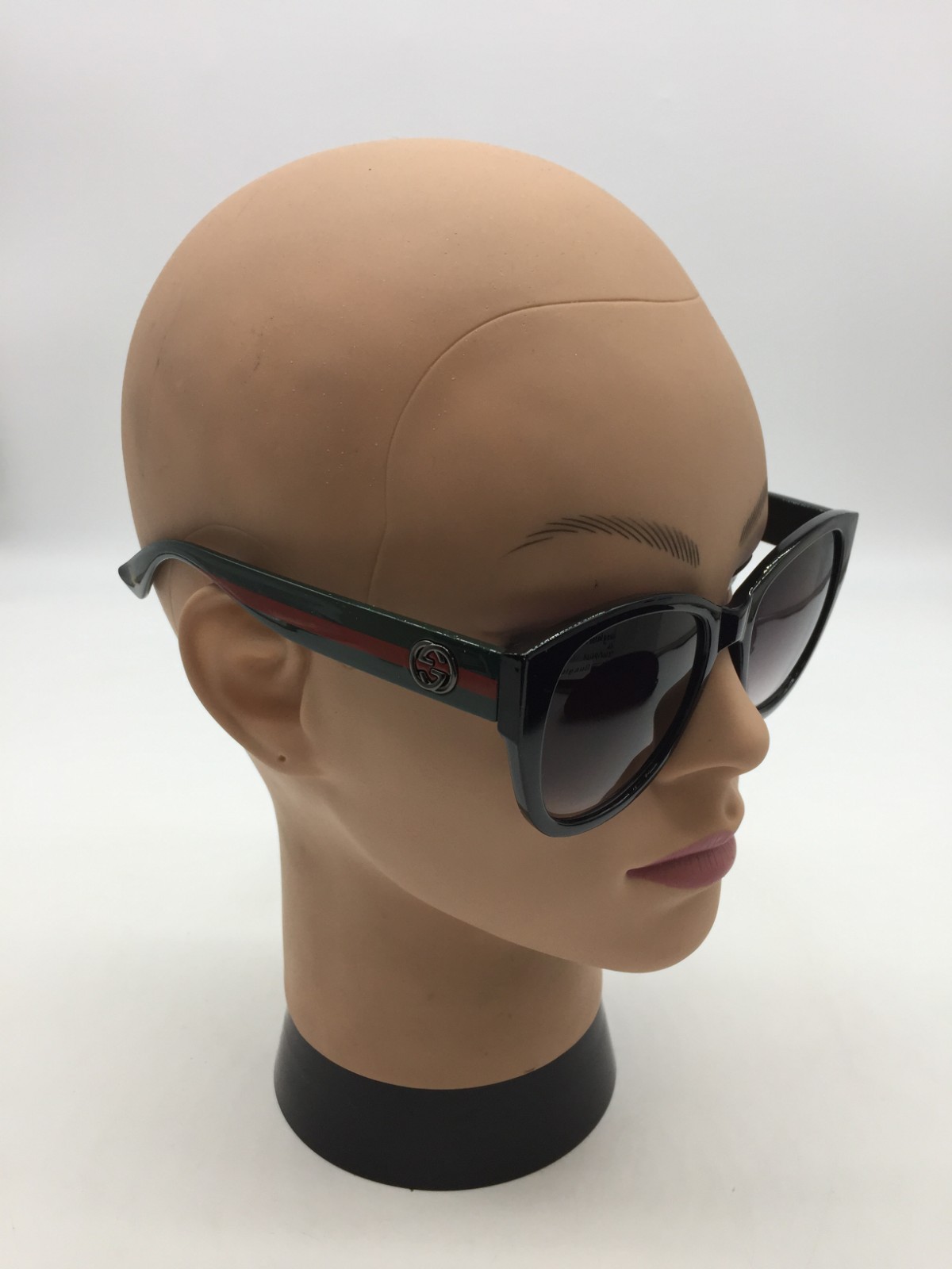 Gucci Black Full Rim Frame Designer Sunglasses 53-20-140 Grey Lenses