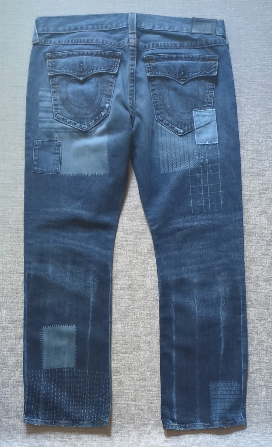 True Religion Ricky Relaxed Straight Y2K Men’s Patchwork Made in the USA 40×34
