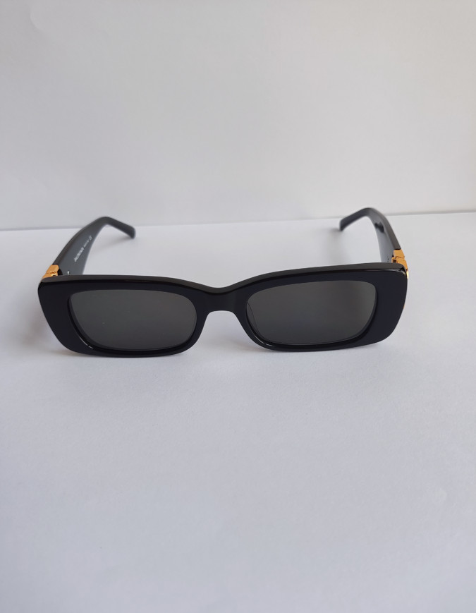 Authentic Balenciaga BB0096S Grey/Black Full-Rim Rectangle Unisex Sunglasses