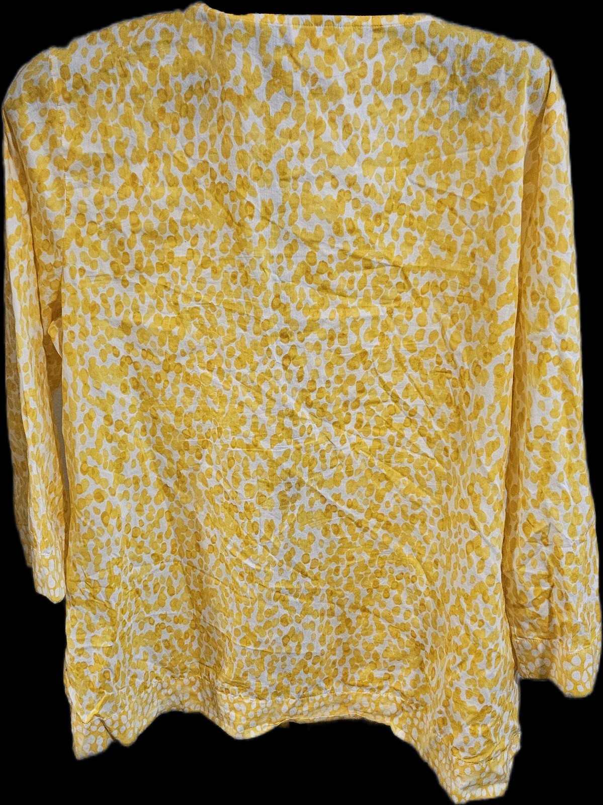 Charter Club Top Women’s 3/4 Sleeve Jeweled V-Neck Tunic Yellow XL