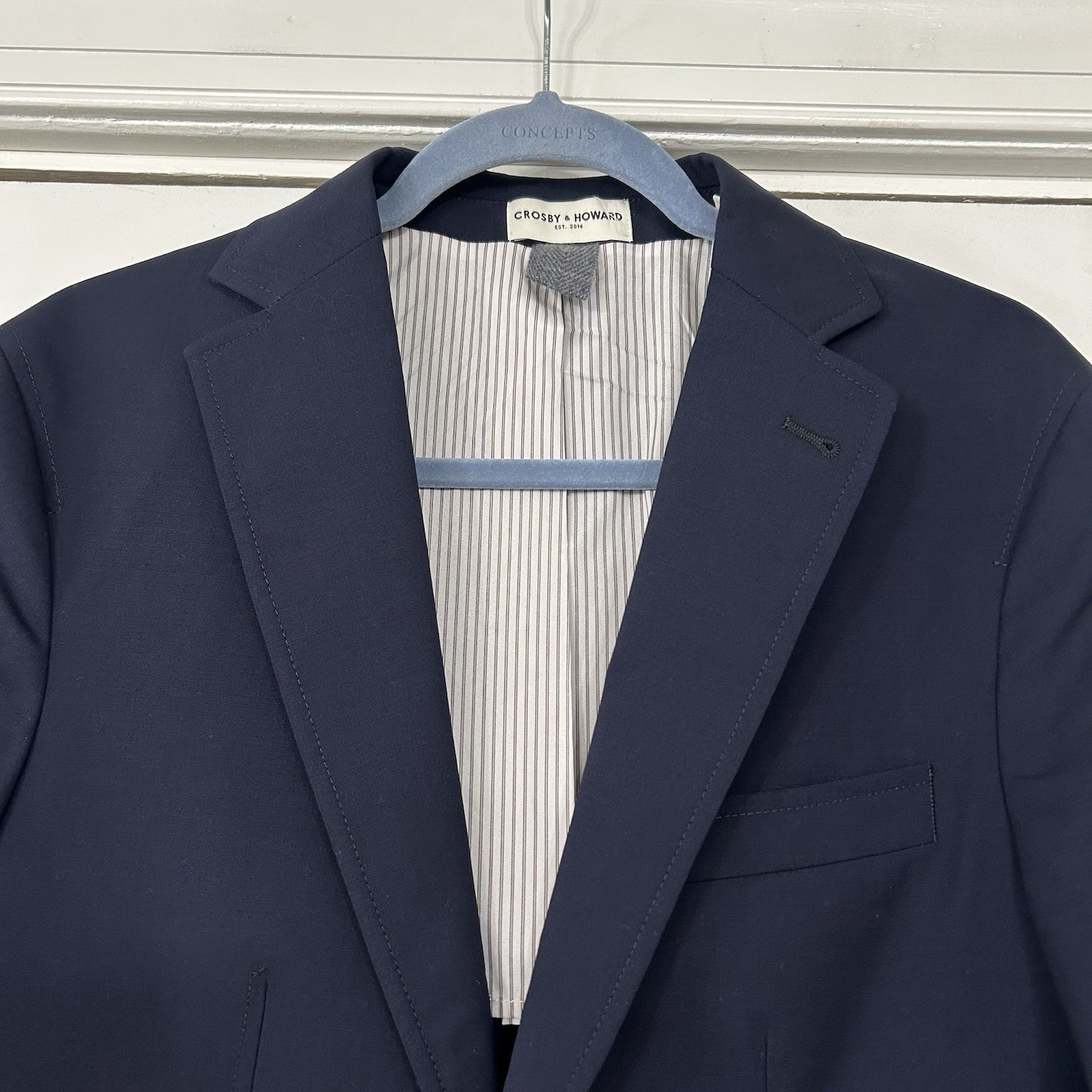 Crosby Howard Unstructured Blazer Men’s M Tollegno 1900 Wool Stretch Navy