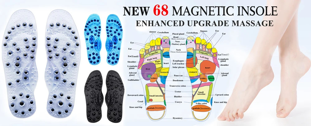 Enhanced Magnetic Therapy Massage Insoles Foot Acupressure Point Therapy Body