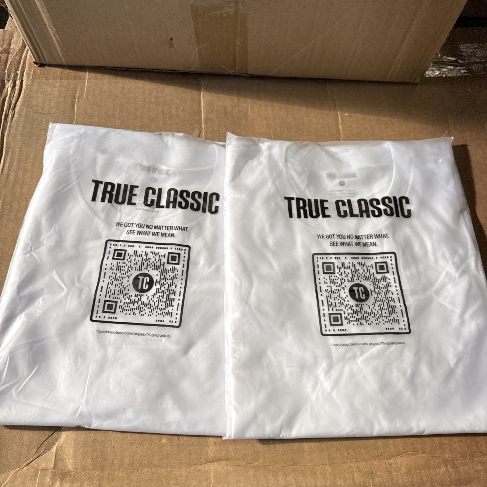 2 Pack True Classic Men’s White Crew Neck T Shirts – Size M