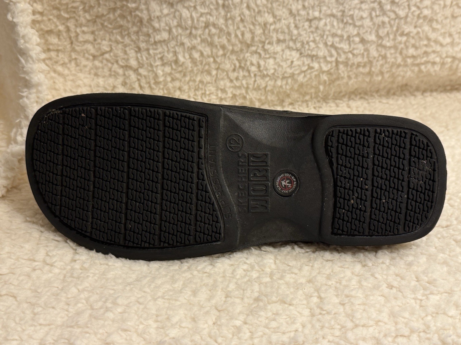 Men’s Sketcher’s Work Slip Resistance Size 12 Black Slip-on Used