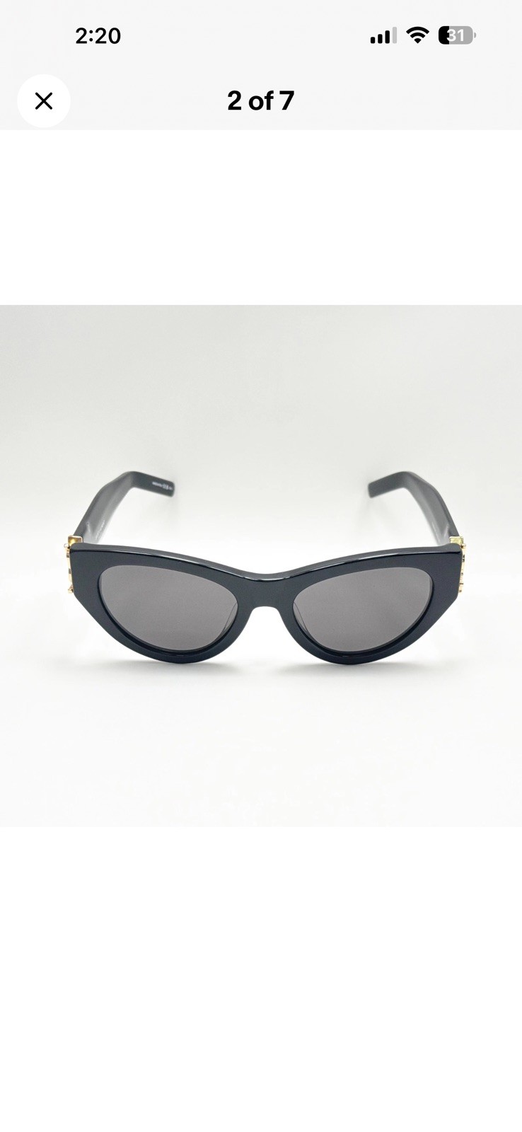 Saint Laurent SL M94 Cat Eye Sunglasses Black Frame 53-20-145 Made in Italy