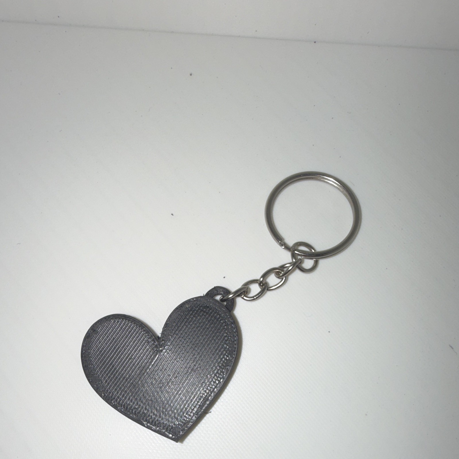 Black Heart Key Chain Keyring, Plastic & Metal, Black/Silver, Women