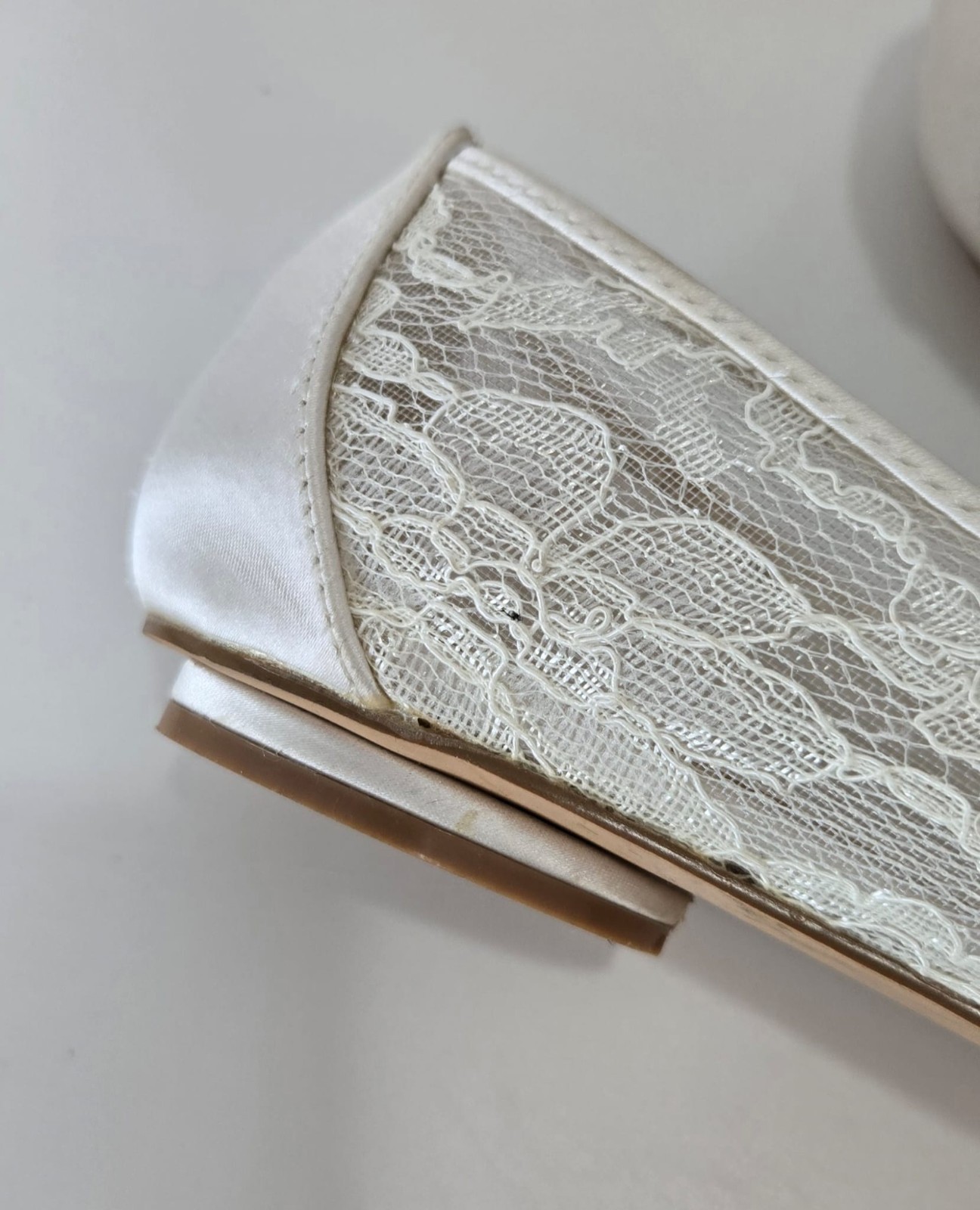 Paradox London Pink Ivory Lace Satin Ballet Flats Wedding Shoes EU 36 US 6 Worn