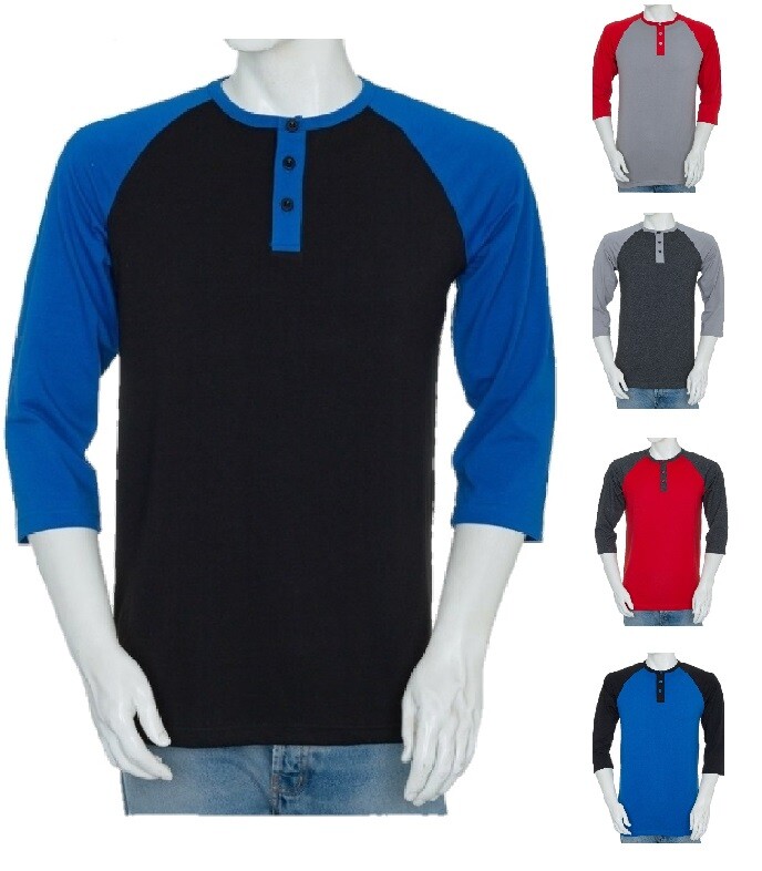 Styllion Big and Tall – Mens Raglan Henley Baseball Shirts – Heavy Weight – RHQS